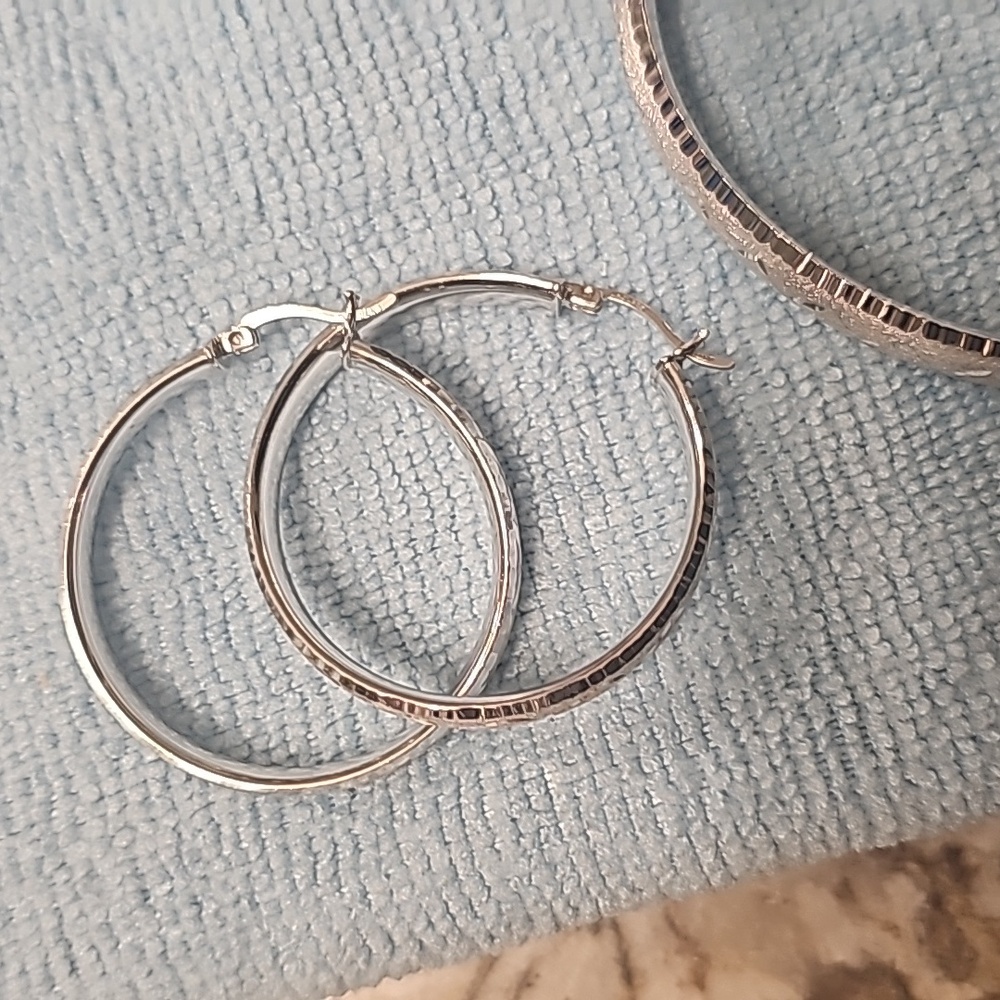 Sterling silver bracelet and earrings set